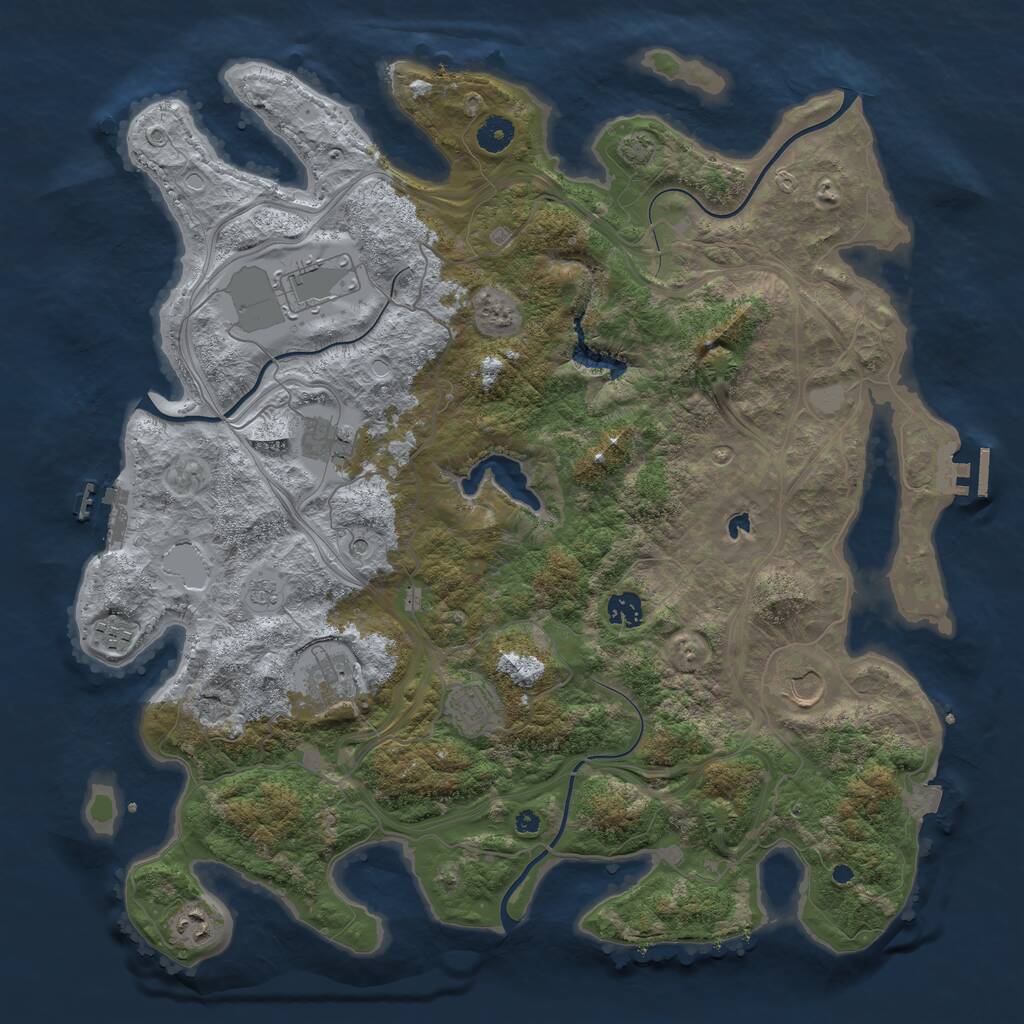 Rust Map: Procedural Map, Size: 4250, Seed: 1848951323, 14 Monuments