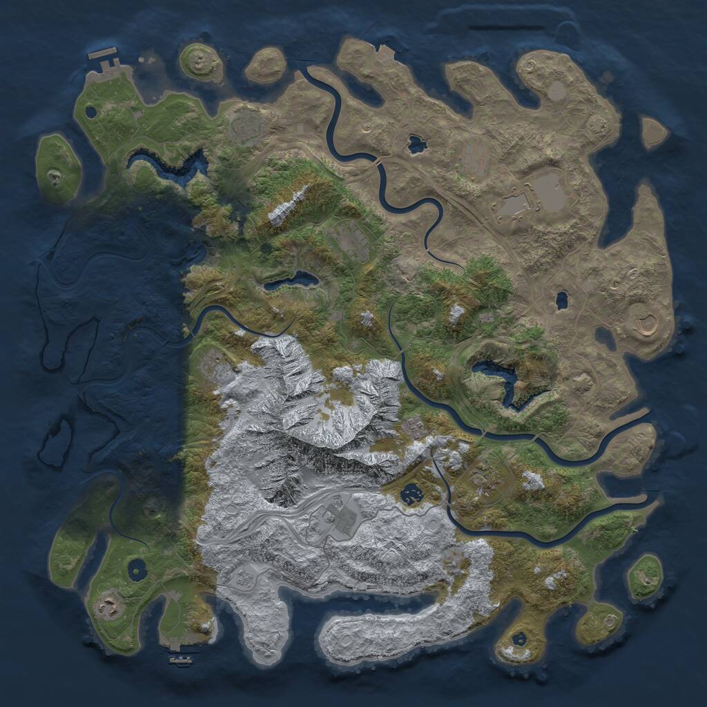 Rust Map: Procedural Map, Size: 5000, Seed: 12918, 17 Monuments