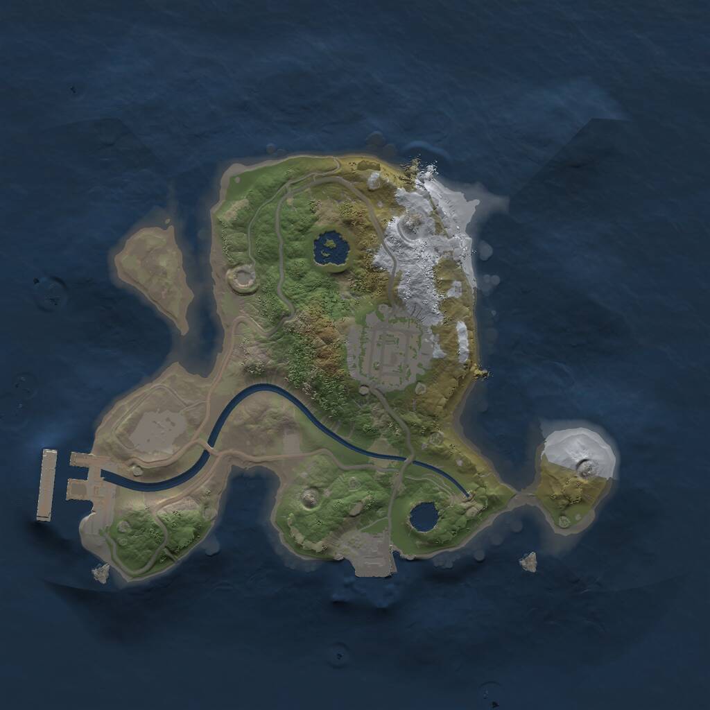 Rust Map: Procedural Map, Size: 2000, Seed: 184085632, 3 Monuments