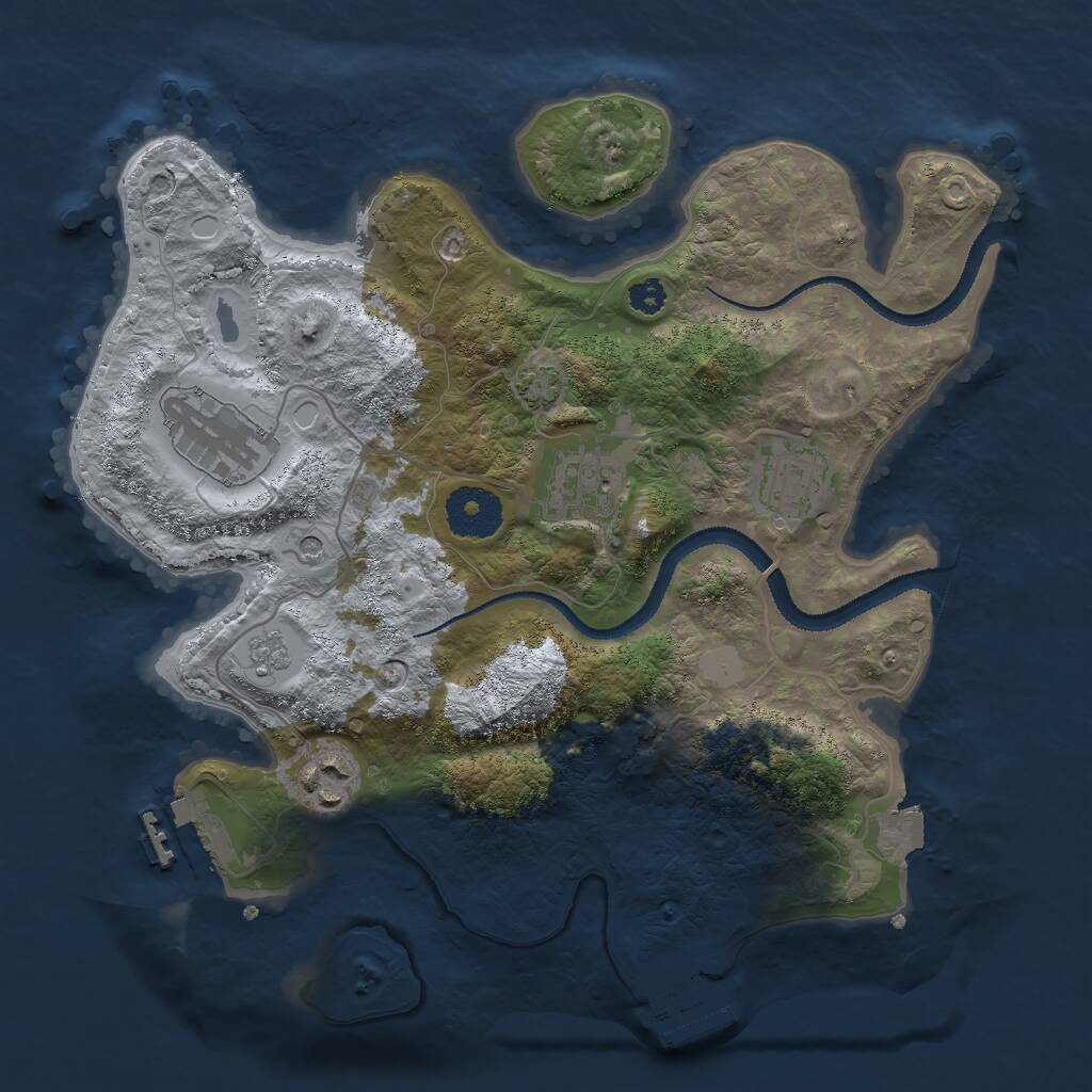 Rust Map: Procedural Map, Size: 3000, Seed: 249767919, 10 Monuments