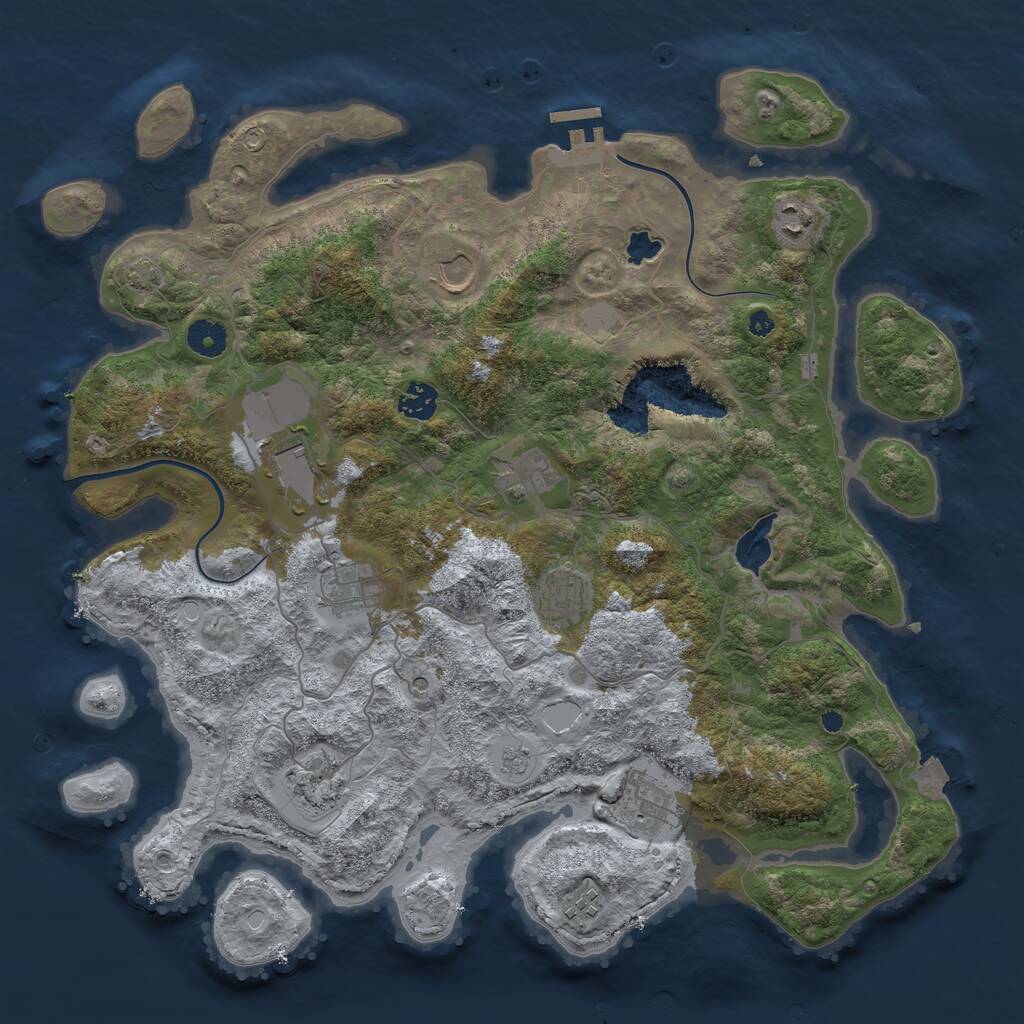 Rust Map: Procedural Map, Size: 4000, Seed: 939709659, 15 Monuments