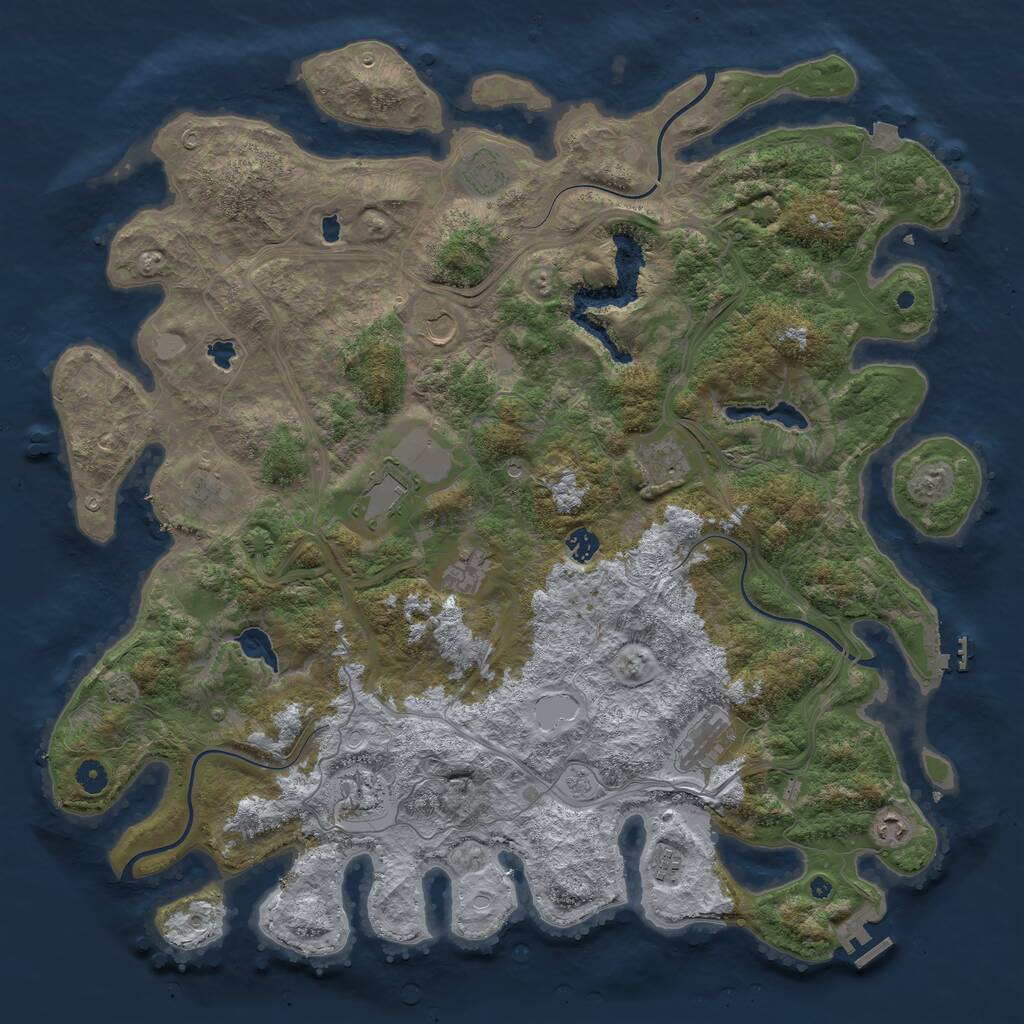 Rust Map: Procedural Map, Size: 4800, Seed: 1576546940, 17 Monuments