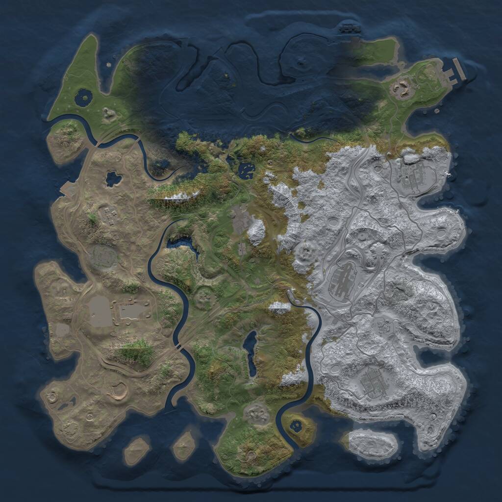 Rust Map: Procedural Map, Size: 4250, Seed: 57624897, 16 Monuments