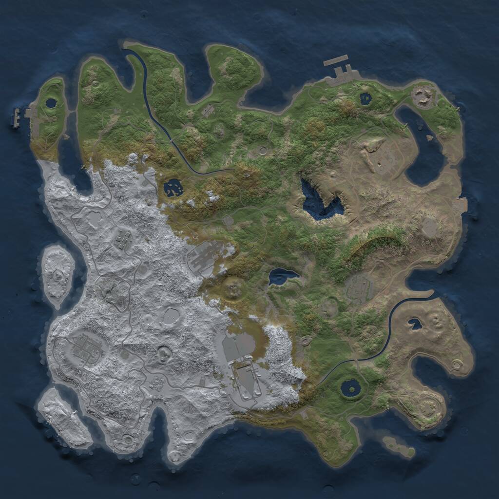 Rust Map: Procedural Map, Size: 4000, Seed: 375651663, 14 Monuments
