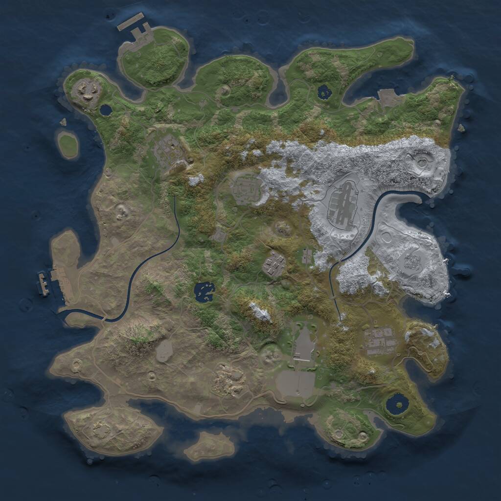 Rust Map: Procedural Map, Size: 3500, Seed: 507970558, 15 Monuments