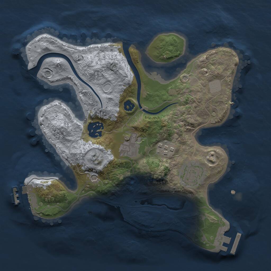 Rust Map: Procedural Map, Size: 2500, Seed: 115666656, 8 Monuments