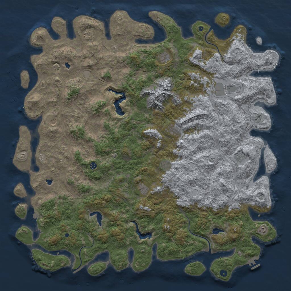 Rust Map: Procedural Map, Size: 6000, Seed: 67386655, 16 Monuments