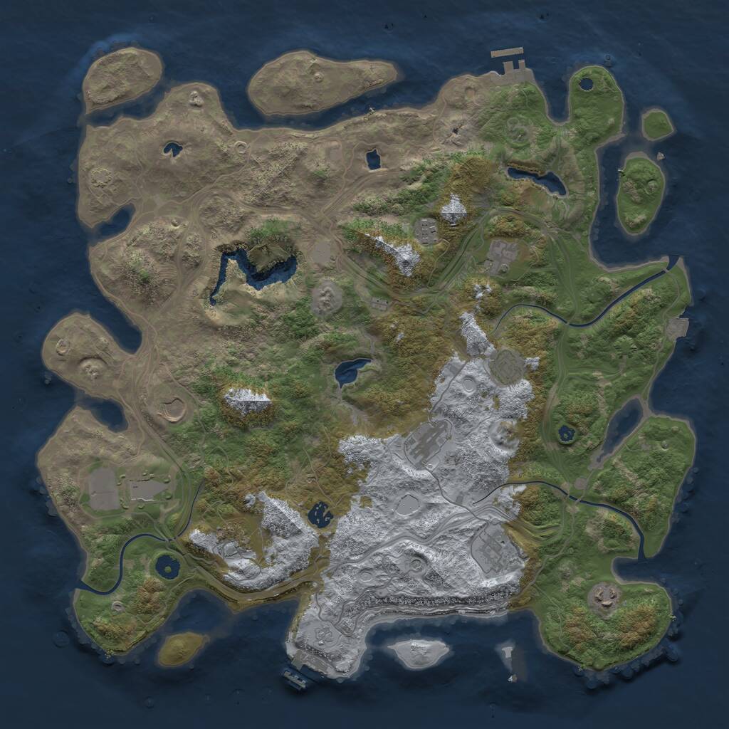 Rust Map: Procedural Map, Size: 4532, Seed: 55634322, 16 Monuments