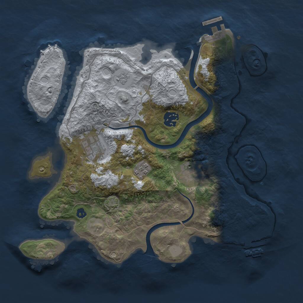 Rust Map: Procedural Map, Size: 3000, Seed: 1879884395, 9 Monuments