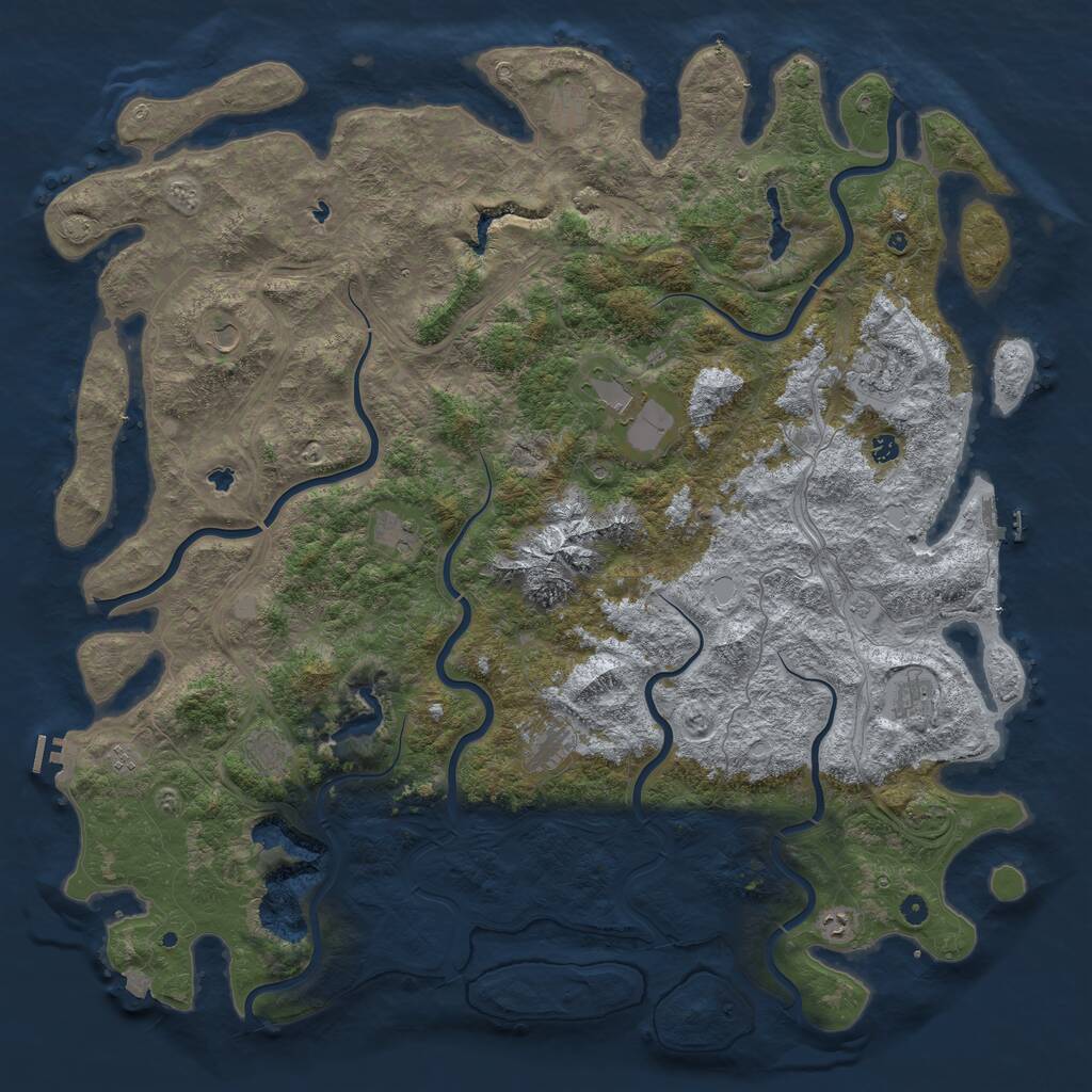Rust Map: Procedural Map, Size: 5800, Seed: 659905043, 17 Monuments