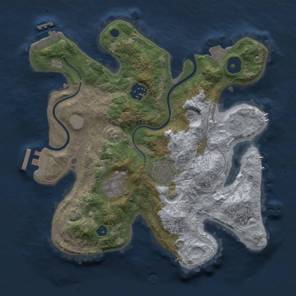 Rust Map: Procedural Map, Size: 2800, Seed: 40530902, 9 Monuments