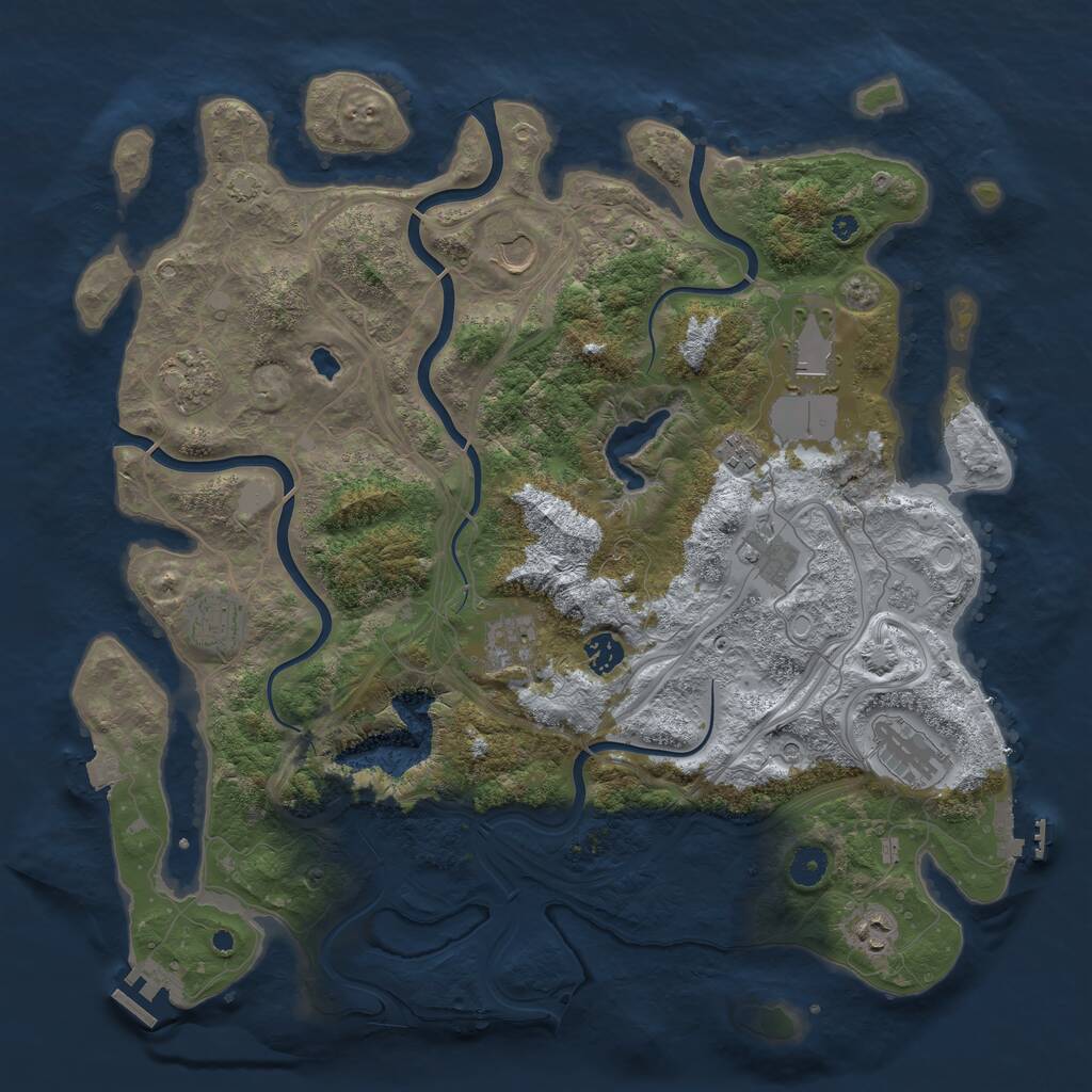 Rust Map: Procedural Map, Size: 4250, Seed: 126853025, 16 Monuments