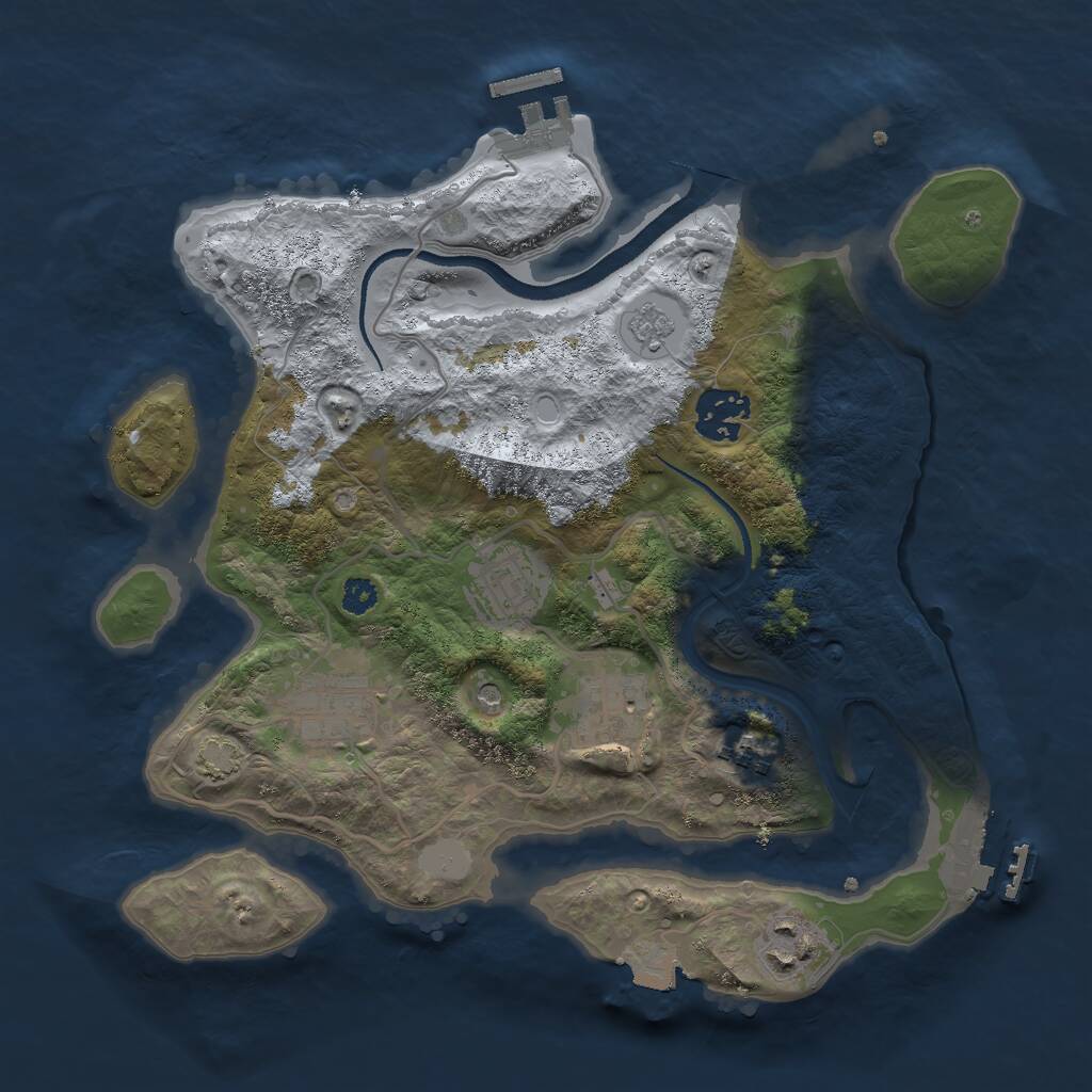 Rust Map: Procedural Map, Size: 3000, Seed: 586448653, 12 Monuments