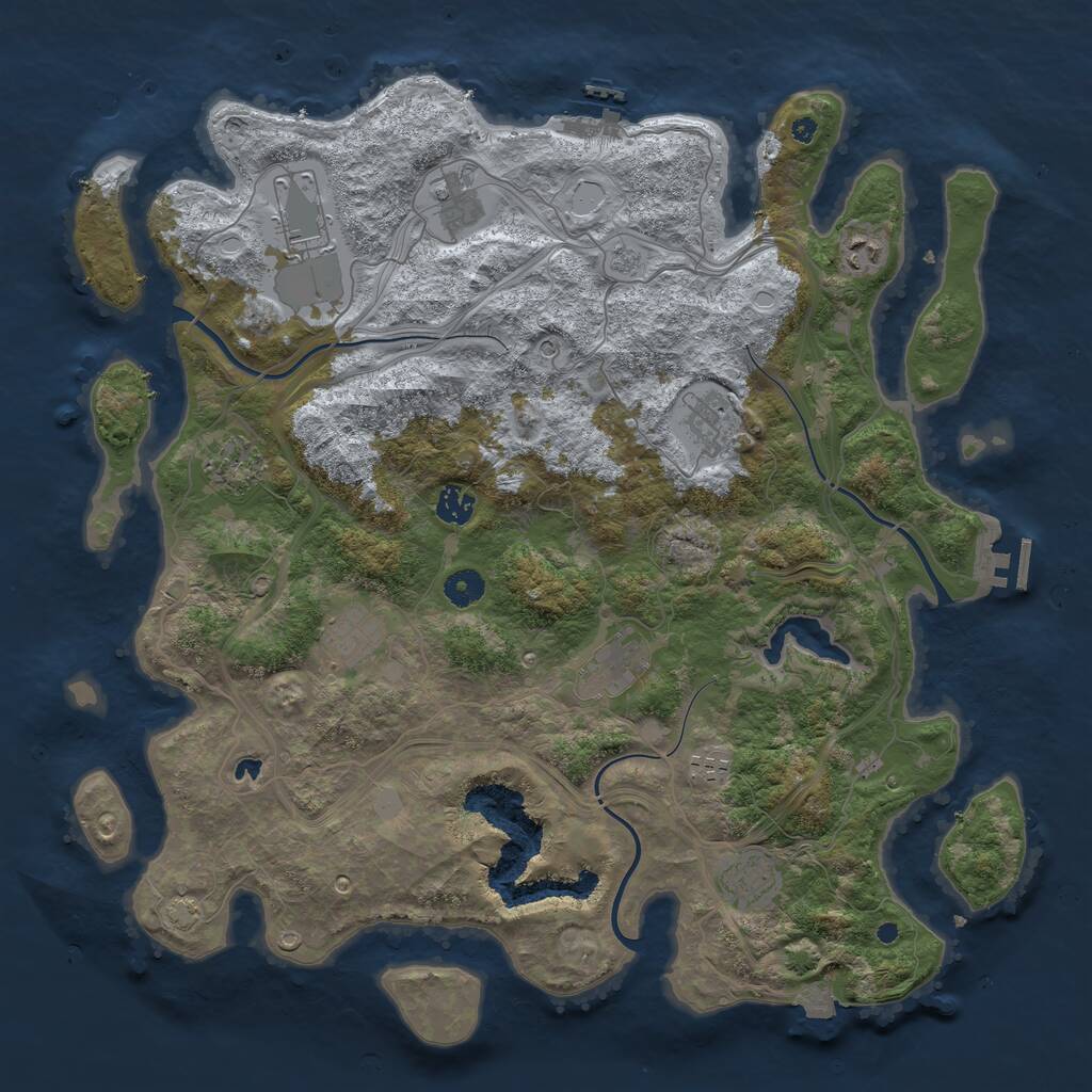 Rust Map: Procedural Map, Size: 4300, Seed: 104120, 16 Monuments