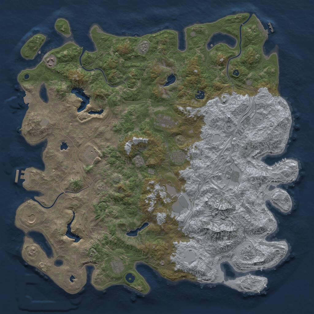 Rust Map: Procedural Map, Size: 5000, Seed: 360523613, 17 Monuments