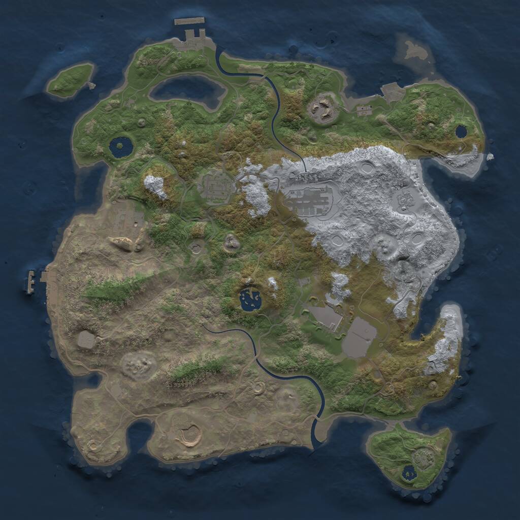 Rust Map: Procedural Map, Size: 3500, Seed: 809622048, 13 Monuments