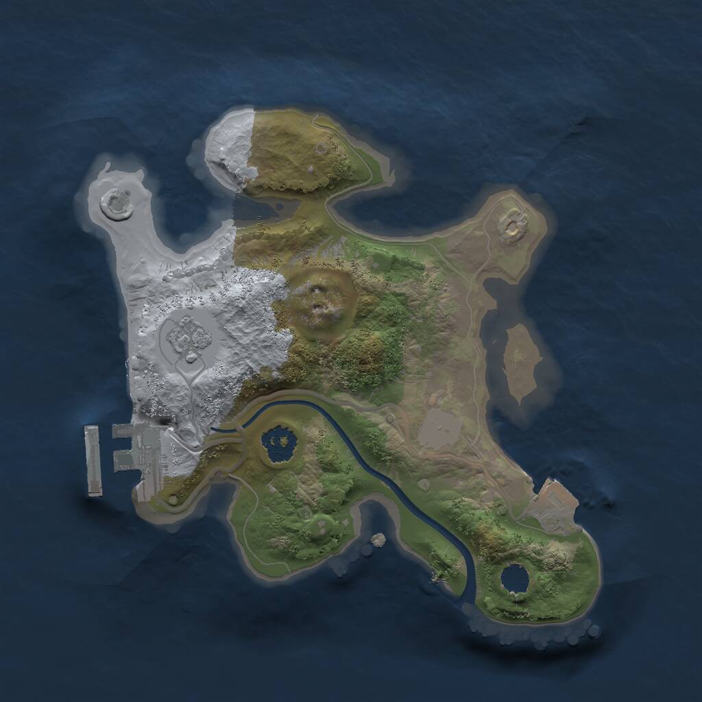 Rust Map: Procedural Map, Size: 2000, Seed: 1633499377, 3 Monuments