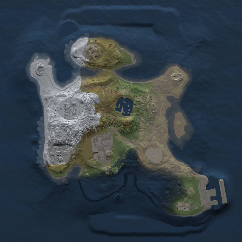 Rust Map: Procedural Map, Size: 2000, Seed: 1633499377, 6 Monuments