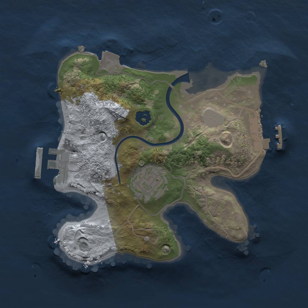 Rust Map: Procedural Map, Size: 2000, Seed: 456789123, 4 Monuments