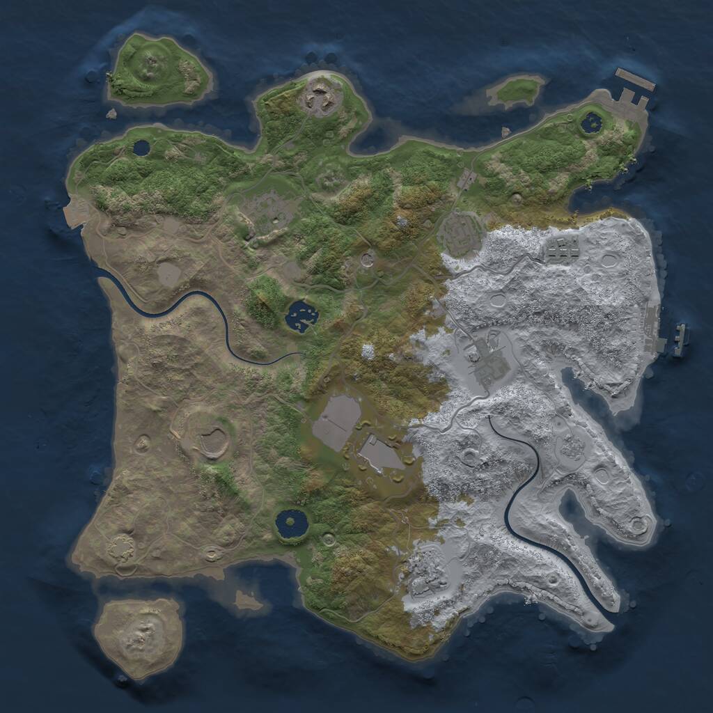 Rust Map: Procedural Map, Size: 3500, Seed: 138795694, 15 Monuments