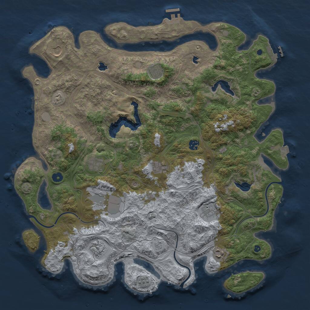 Rust Map: Procedural Map, Size: 4500, Seed: 587762552, 16 Monuments