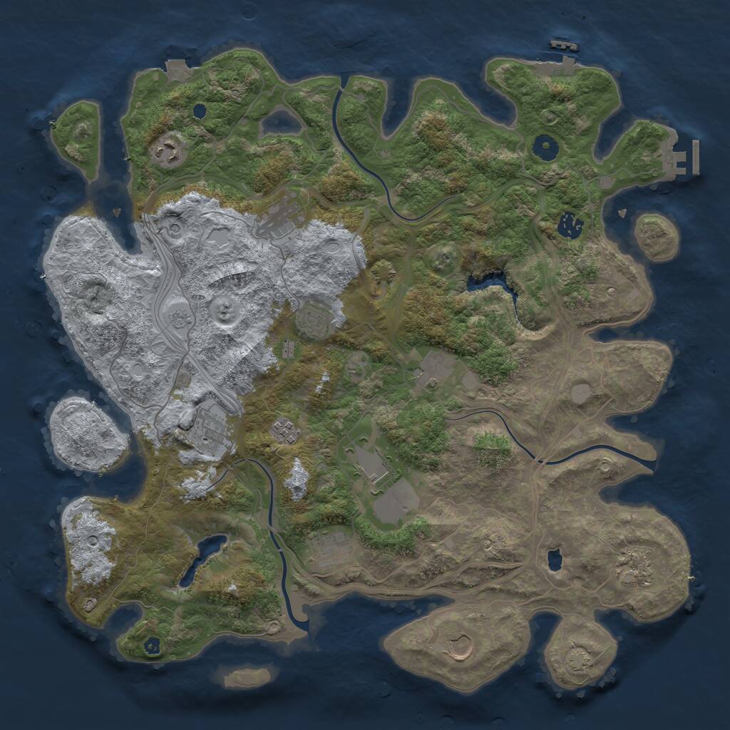 Rust Map: Procedural Map, Size: 4250, Seed: 614406932, 17 Monuments