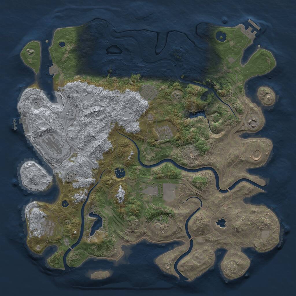 Rust Map: Procedural Map, Size: 4250, Seed: 614406932, 16 Monuments