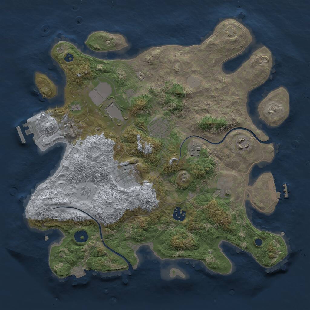 Rust Map: Procedural Map, Size: 3500, Seed: 49996, 12 Monuments
