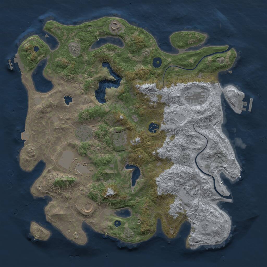 Rust Map: Procedural Map, Size: 4000, Seed: 212119816, 15 Monuments