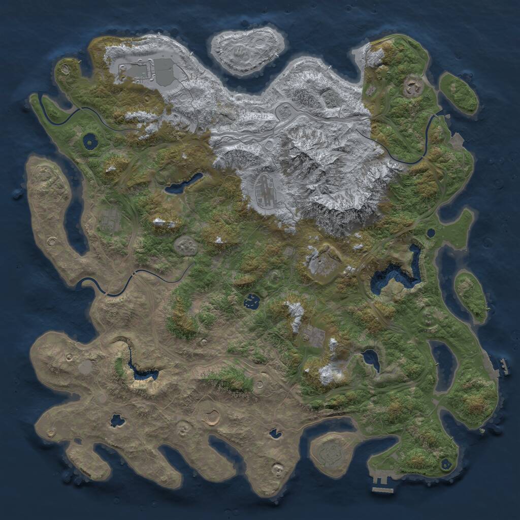 Rust Map: Procedural Map, Size: 5000, Seed: 58447588, 17 Monuments