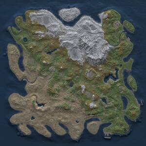 Thumbnail Rust Map: Procedural Map, Size: 5000, Seed: 58447588, 17 Monuments
