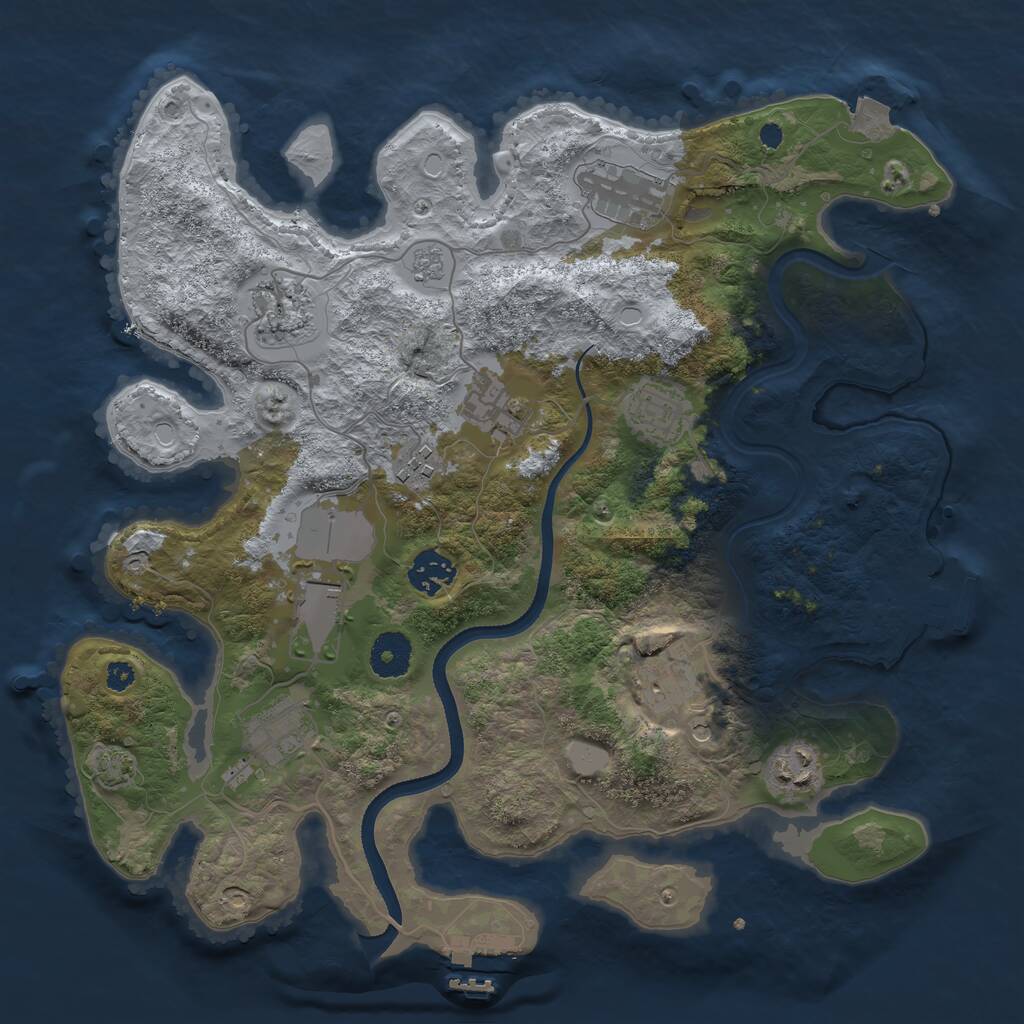 Rust Map: Procedural Map, Size: 3500, Seed: 1934427849, 16 Monuments