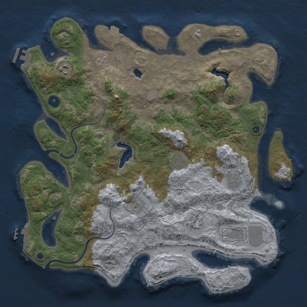 Rust Map: Procedural Map, Size: 4000, Seed: 8517, 13 Monuments
