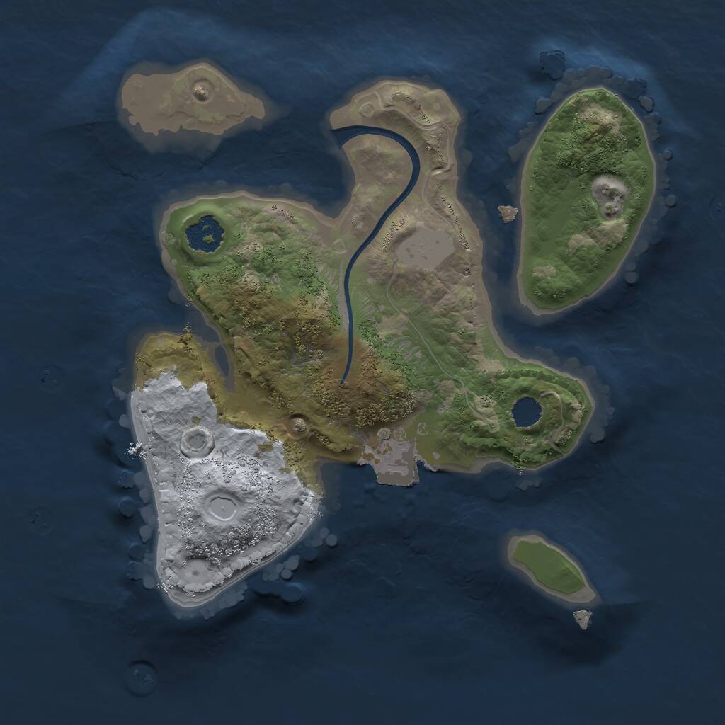 Rust Map: Procedural Map, Size: 2000, Seed: 2125089602, 1 Monuments
