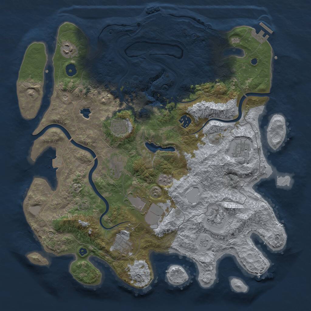Rust Map: Procedural Map, Size: 4000, Seed: 605415974, 15 Monuments