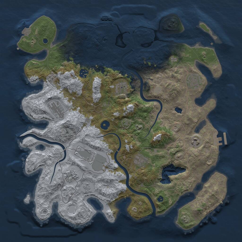 Rust Map: Procedural Map, Size: 4000, Seed: 2054046209, 15 Monuments