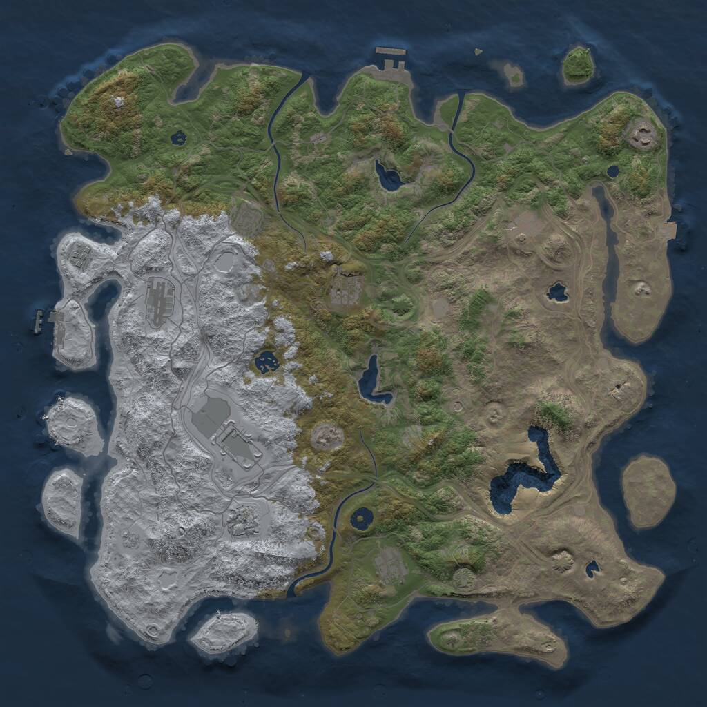 Rust Map: Procedural Map, Size: 4750, Seed: 416570444, 16 Monuments