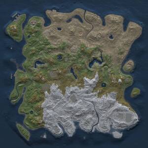 Thumbnail Rust Map: Procedural Map, Size: 4500, Seed: 1296548759, 15 Monuments