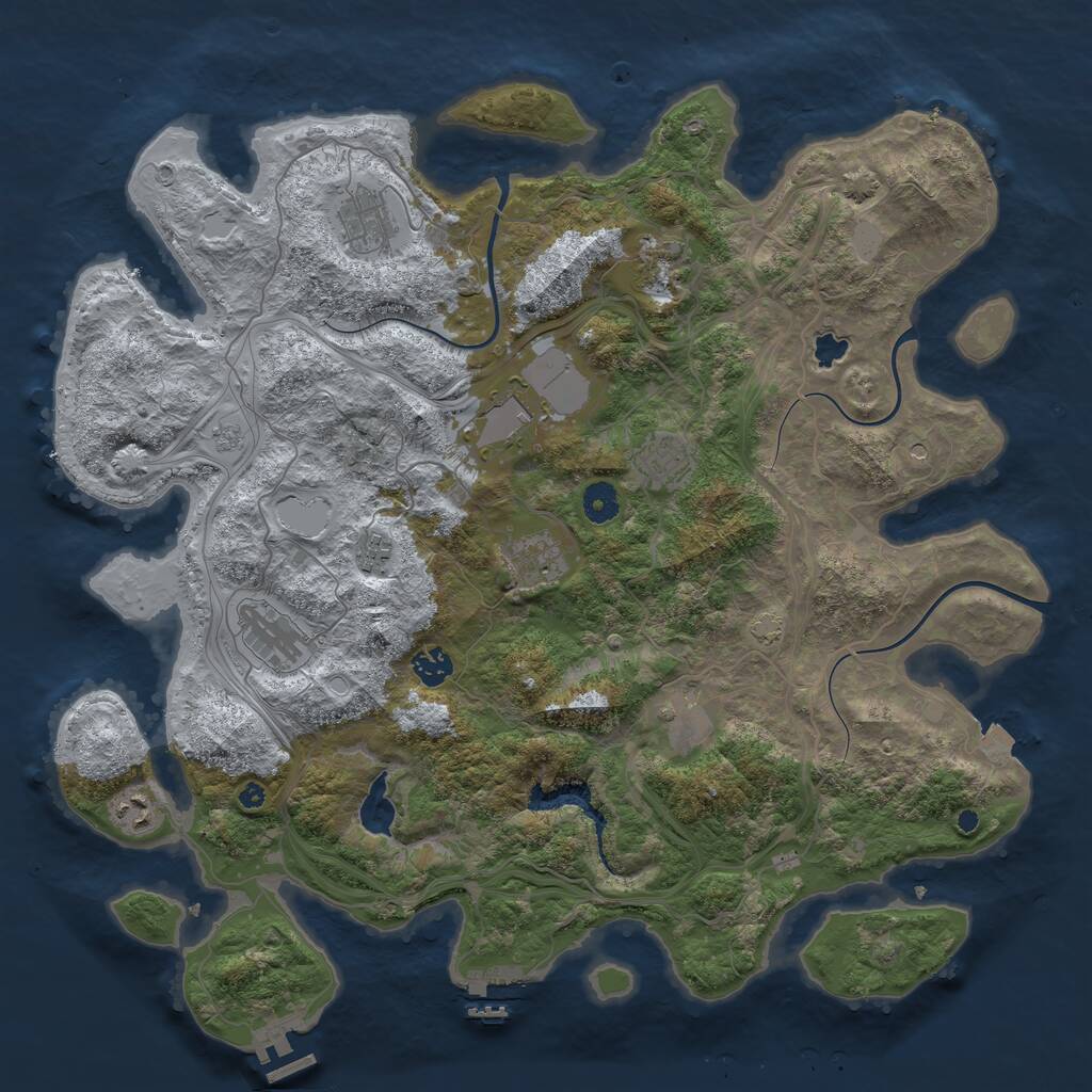 Rust Map: Procedural Map, Size: 4250, Seed: 1787376738, 16 Monuments