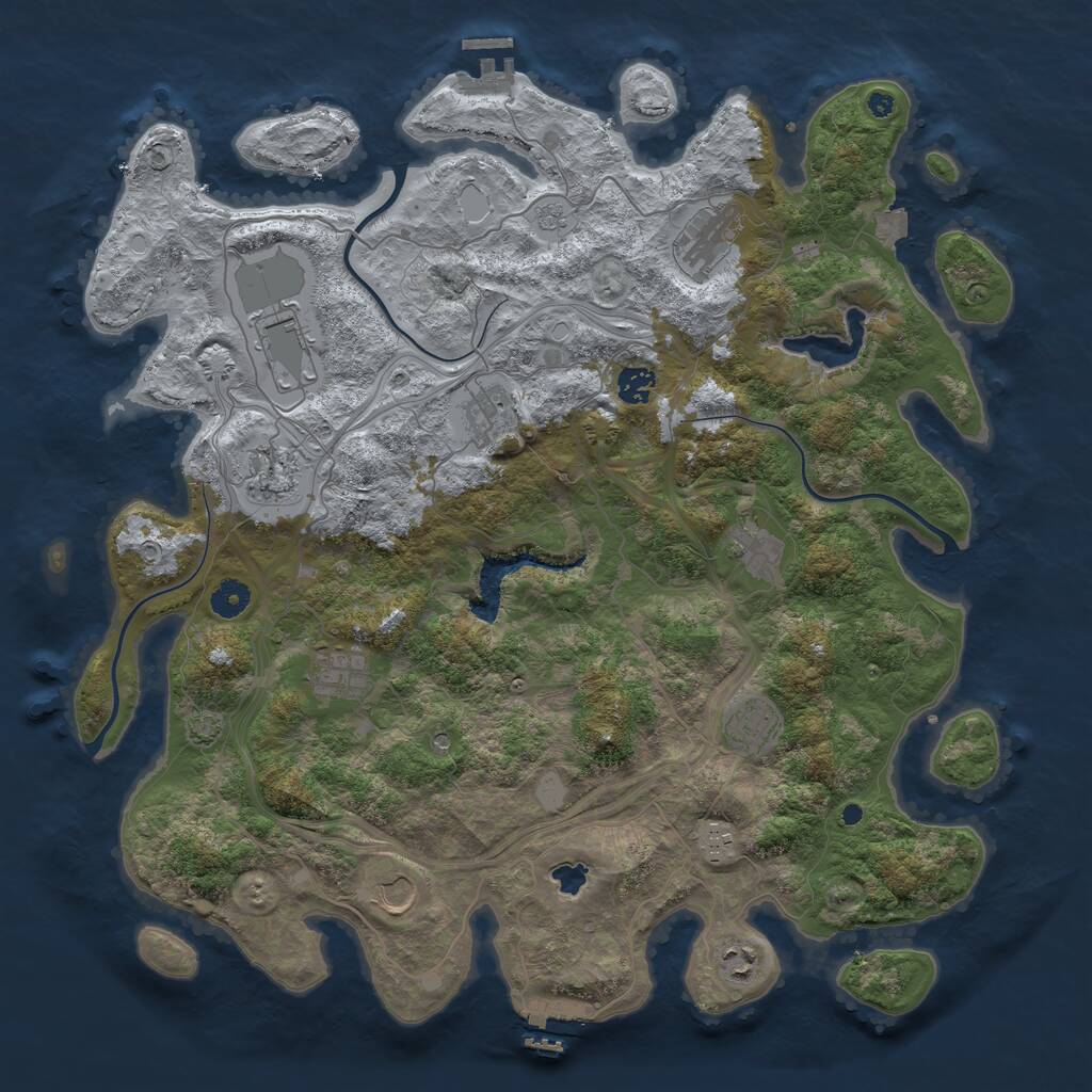 Rust Map: Procedural Map, Size: 4300, Seed: 1109338816, 17 Monuments