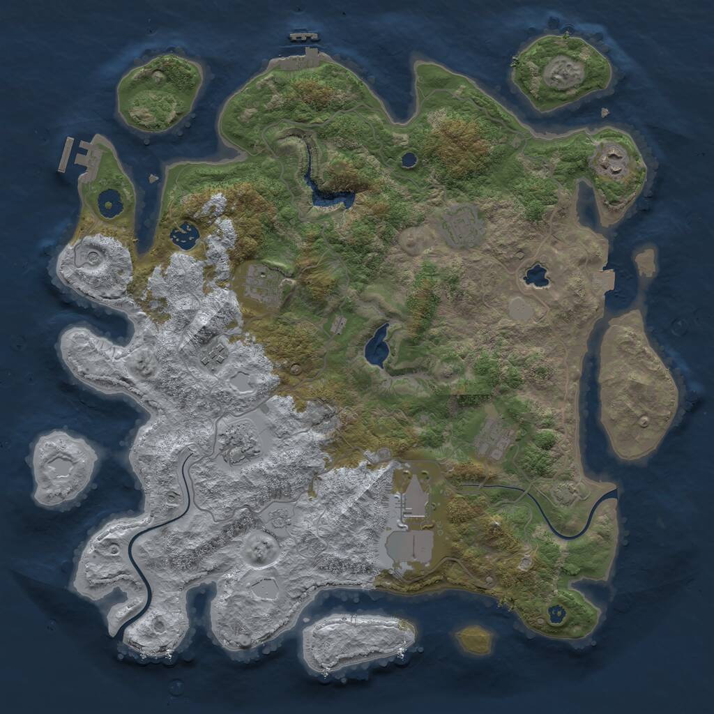 Rust Map: Procedural Map, Size: 4000, Seed: 426396, 14 Monuments