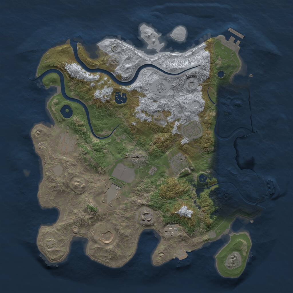 Rust Map: Procedural Map, Size: 3500, Seed: 481988, 14 Monuments