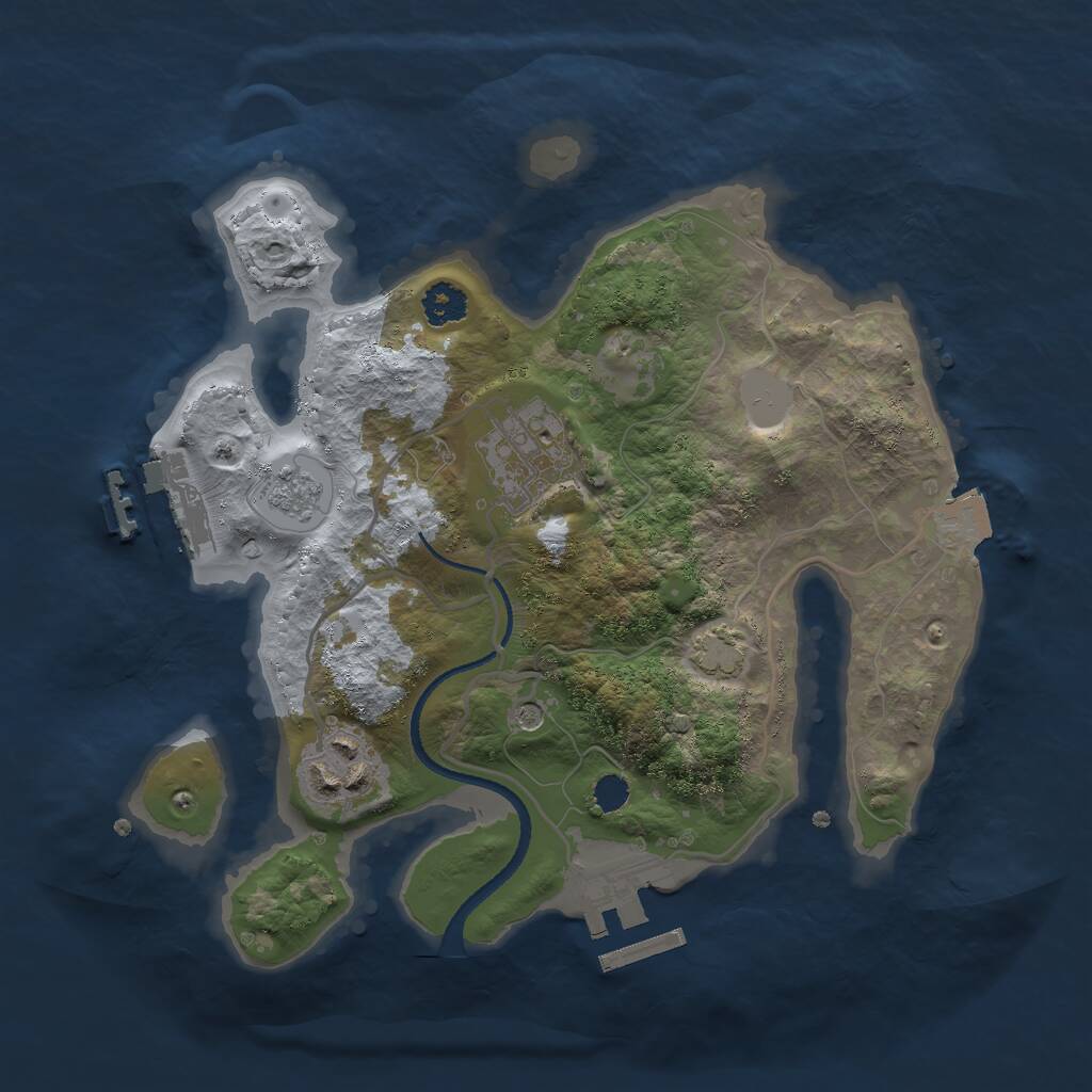 Rust Map: Procedural Map, Size: 2500, Seed: 340186639, 8 Monuments