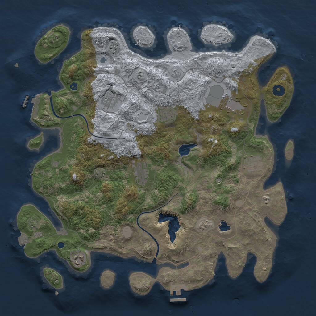 Rust Map: Procedural Map, Size: 4000, Seed: 34545312, 13 Monuments
