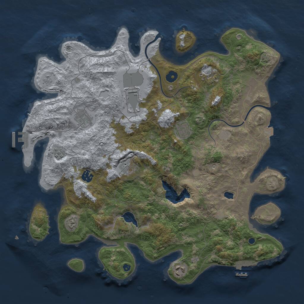 Rust Map: Procedural Map, Size: 4000, Seed: 1396758207, 14 Monuments