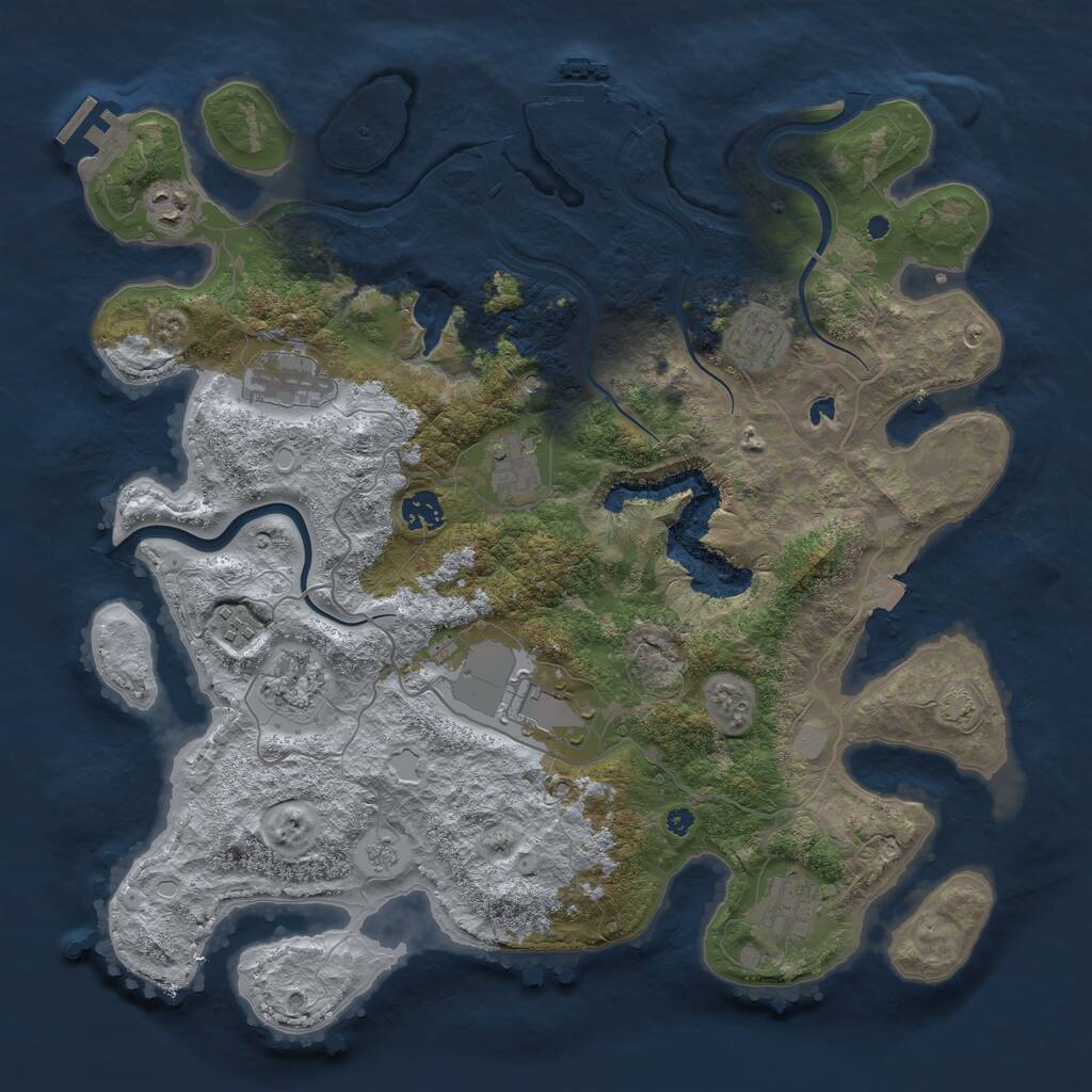 Rust Map: Procedural Map, Size: 4000, Seed: 1942206870, 15 Monuments