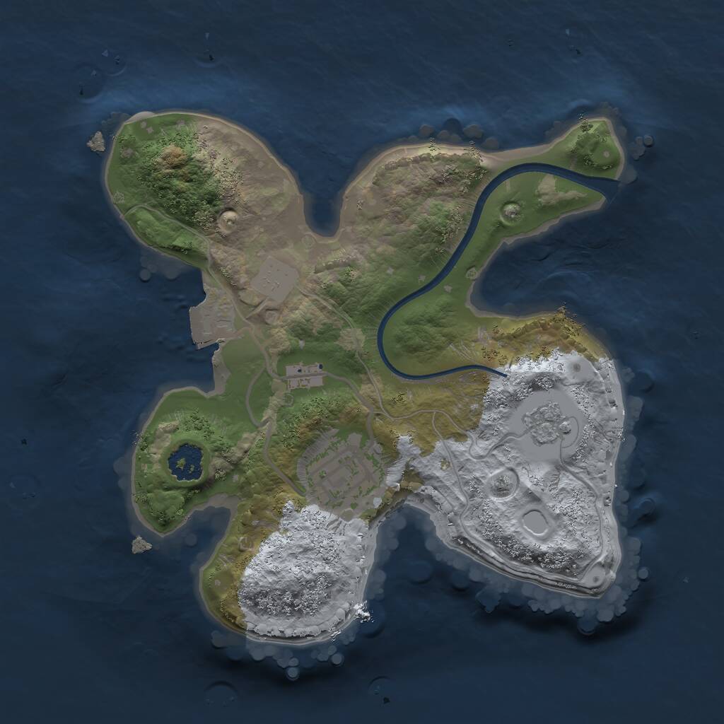 Rust Map: Procedural Map, Size: 2000, Seed: 1770596120, 3 Monuments
