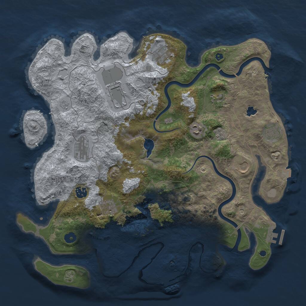 Rust Map: Procedural Map, Size: 4000, Seed: 94506772, 16 Monuments