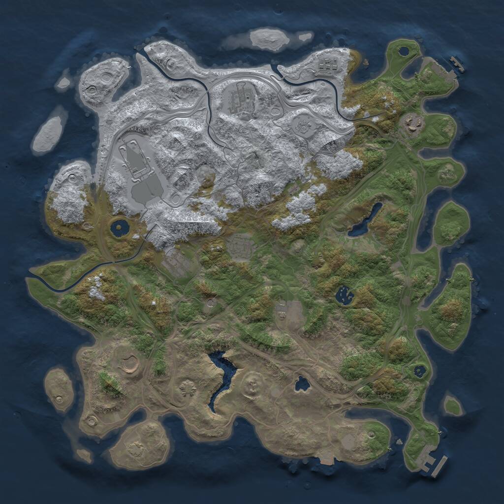 Rust Map: Procedural Map, Size: 4250, Seed: 429143550, 15 Monuments