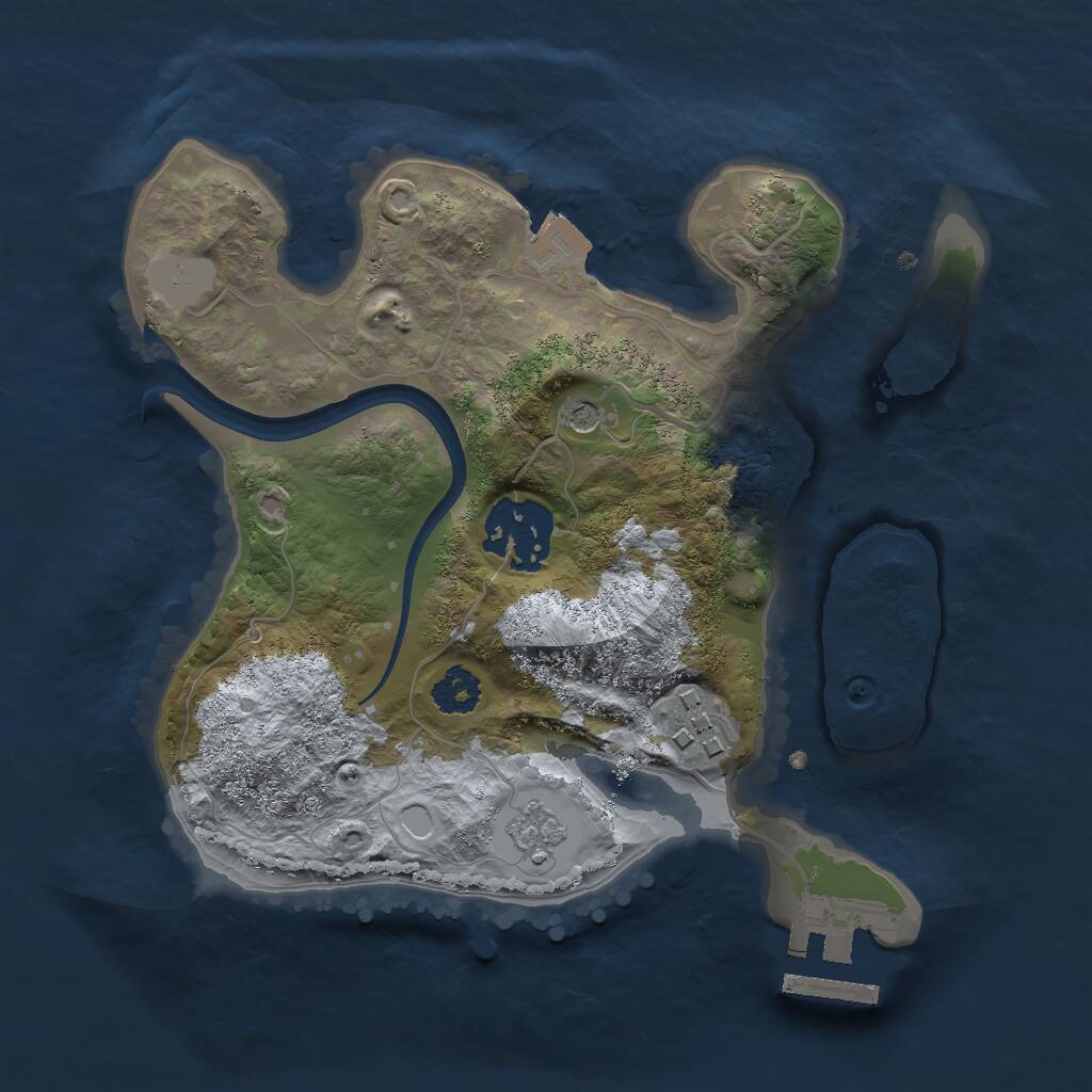 Rust Map: Procedural Map, Size: 2300, Seed: 743459523, 6 Monuments
